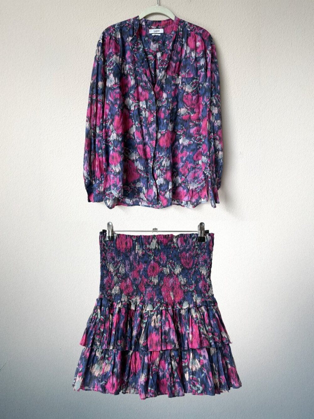 Isabel Marant Etoile Faded Night Blouse + Mini Skirt Set